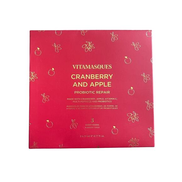 NEW! Vitamasques Cranberry and Apple Repair Face Mask Set - Picture 1 of 3
